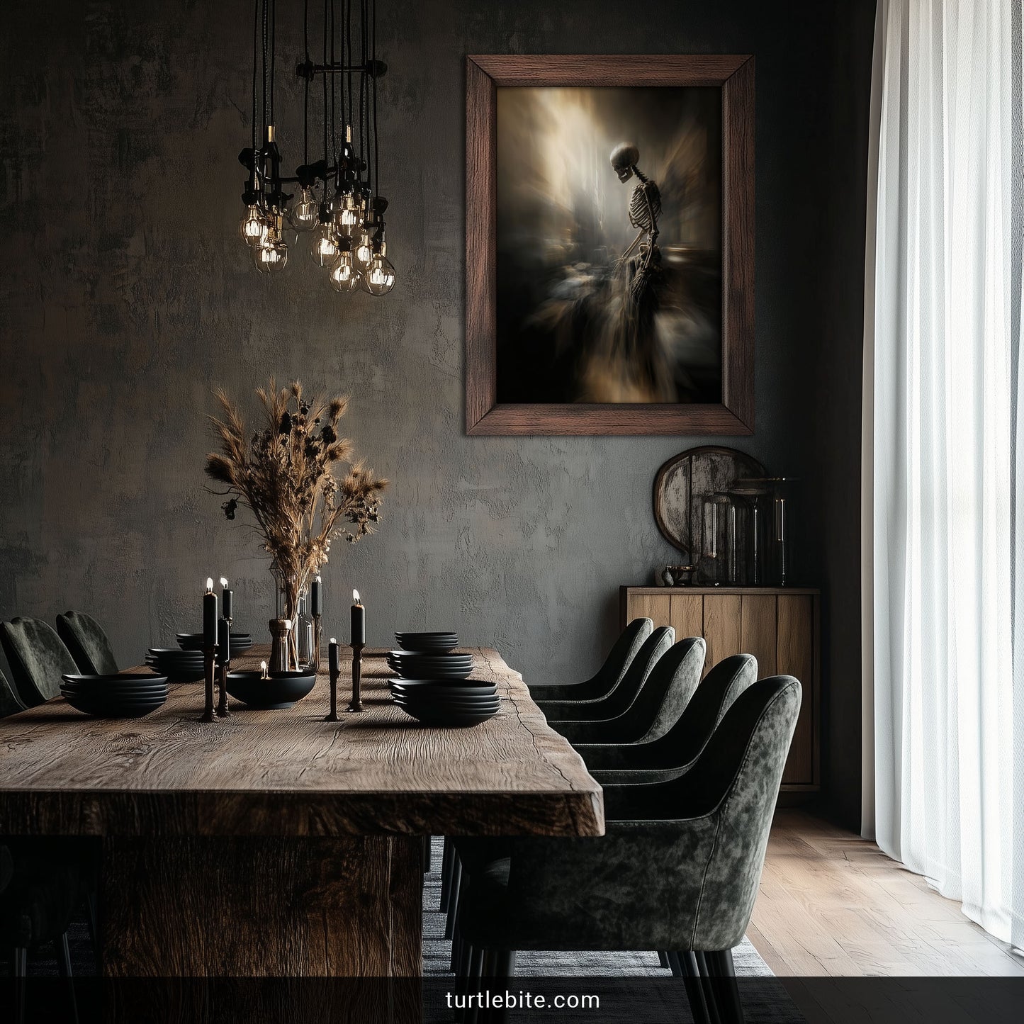 Skeleton Wall Art, Gothic Dark Macabre Poster Print