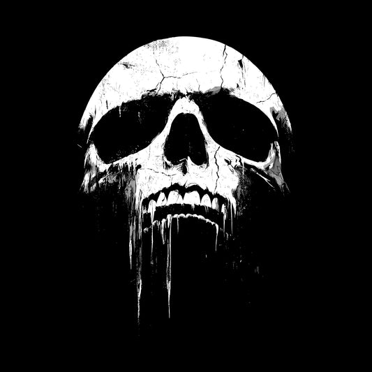 Dripping skull graphic black background