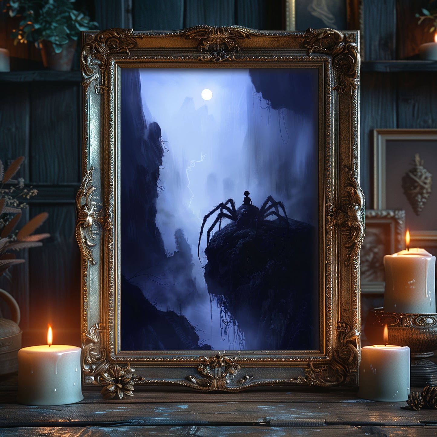 Poster of Spiderboy Having a Nightly Break on a Huge Spider