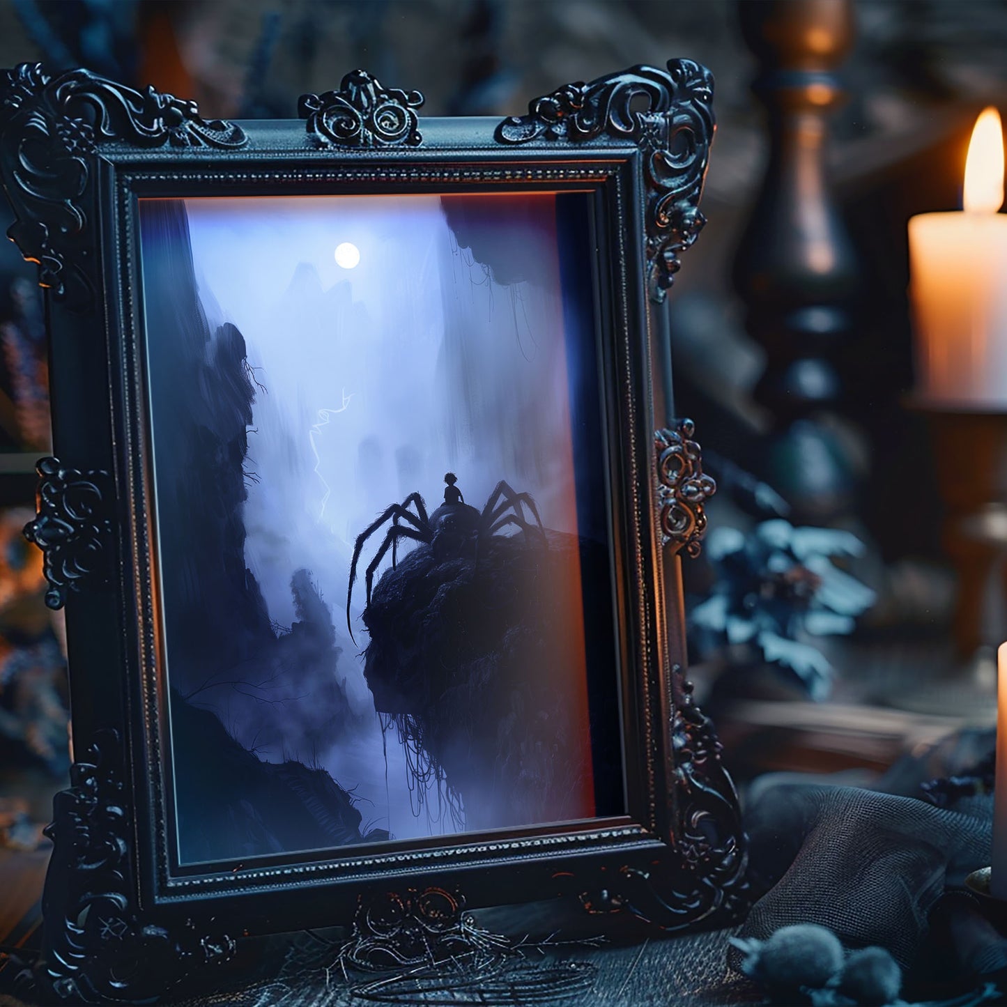 Poster of Spiderboy Having a Nightly Break on a Huge Spider