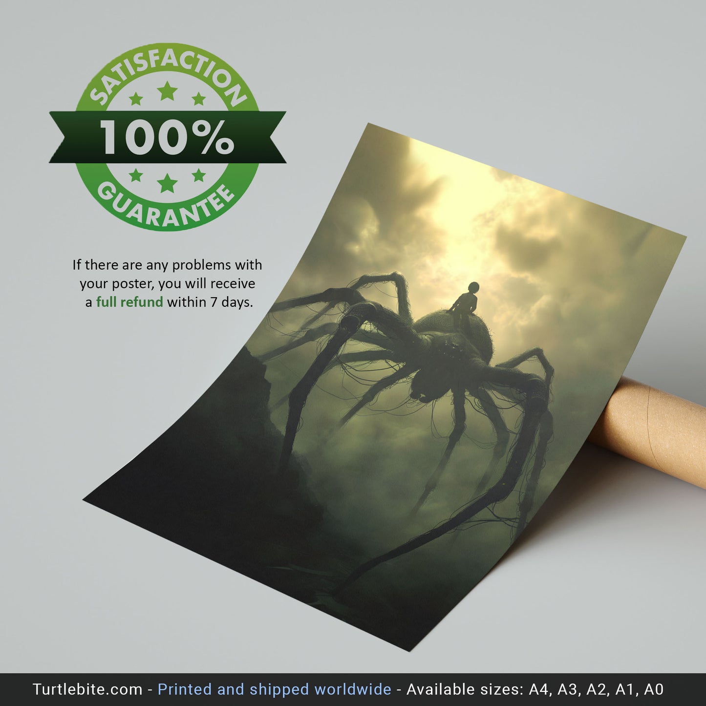 Spooky Spiderboy Wall Art: Huge Creepy Spider Poster - Gothic Print