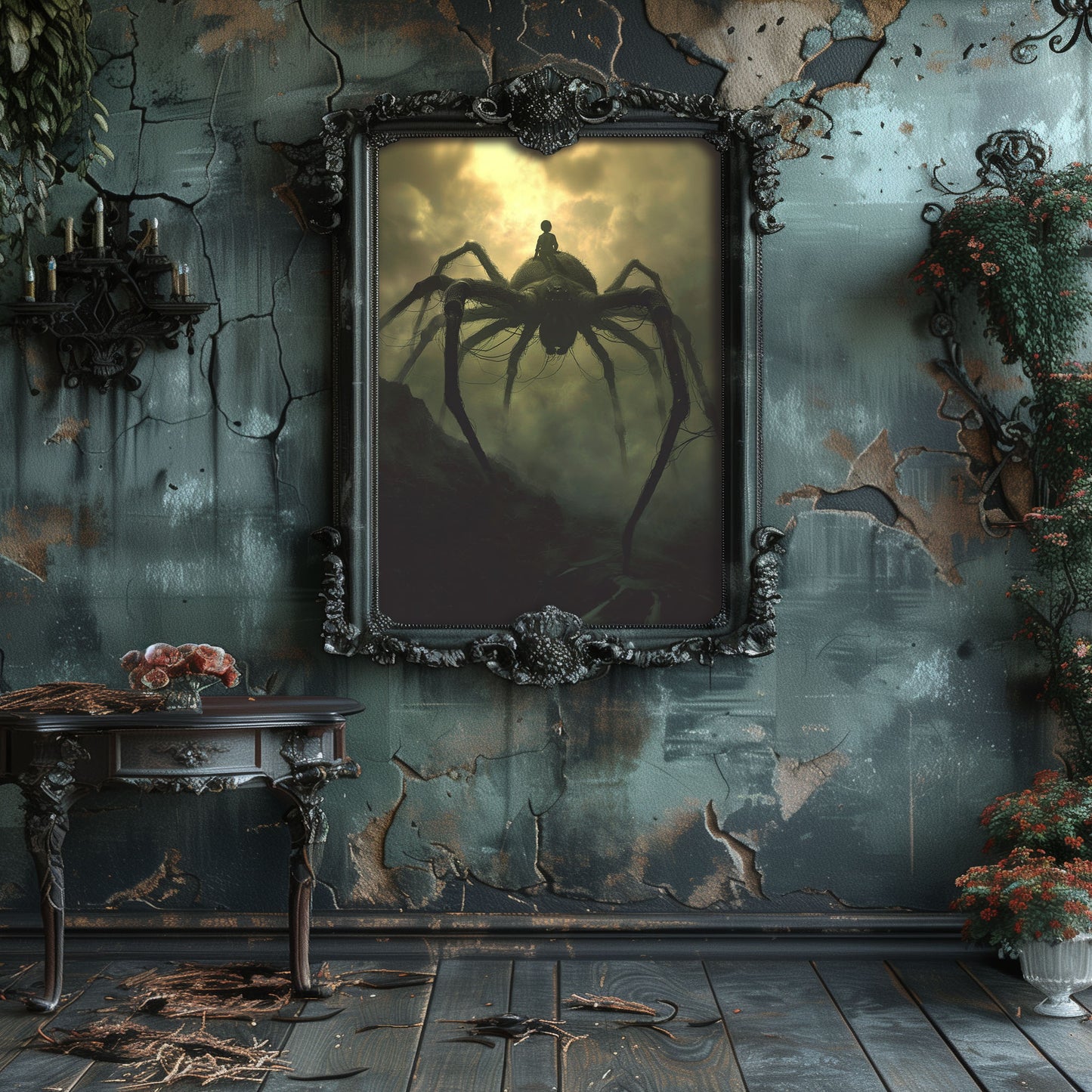 Spooky Spiderboy Wall Art: Huge Creepy Spider Poster - Gothic Print