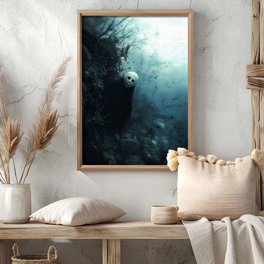 Spooky Gothic Staring Ghost Underwater Poster