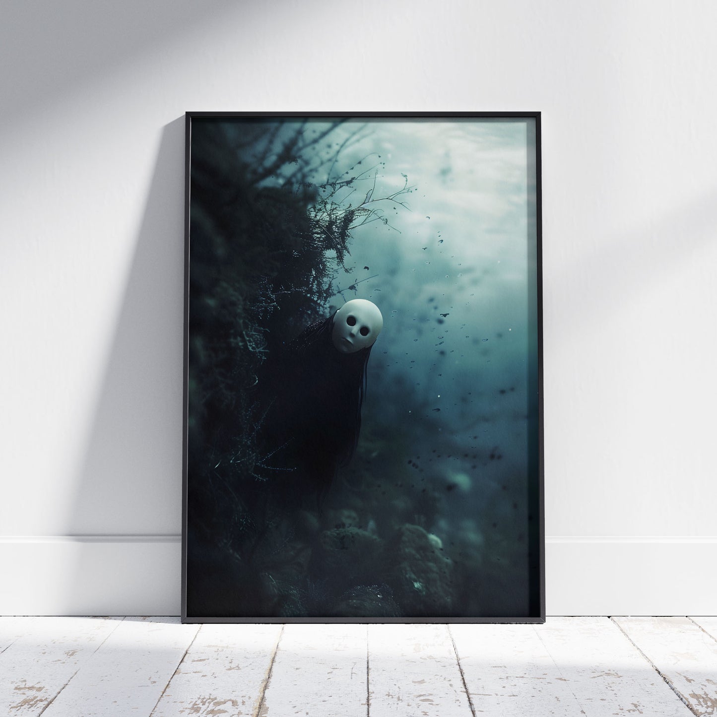 Spooky Gothic Staring Ghost Underwater Poster