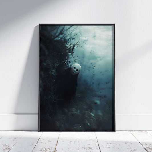 Spooky Gothic Staring Ghost Underwater Poster