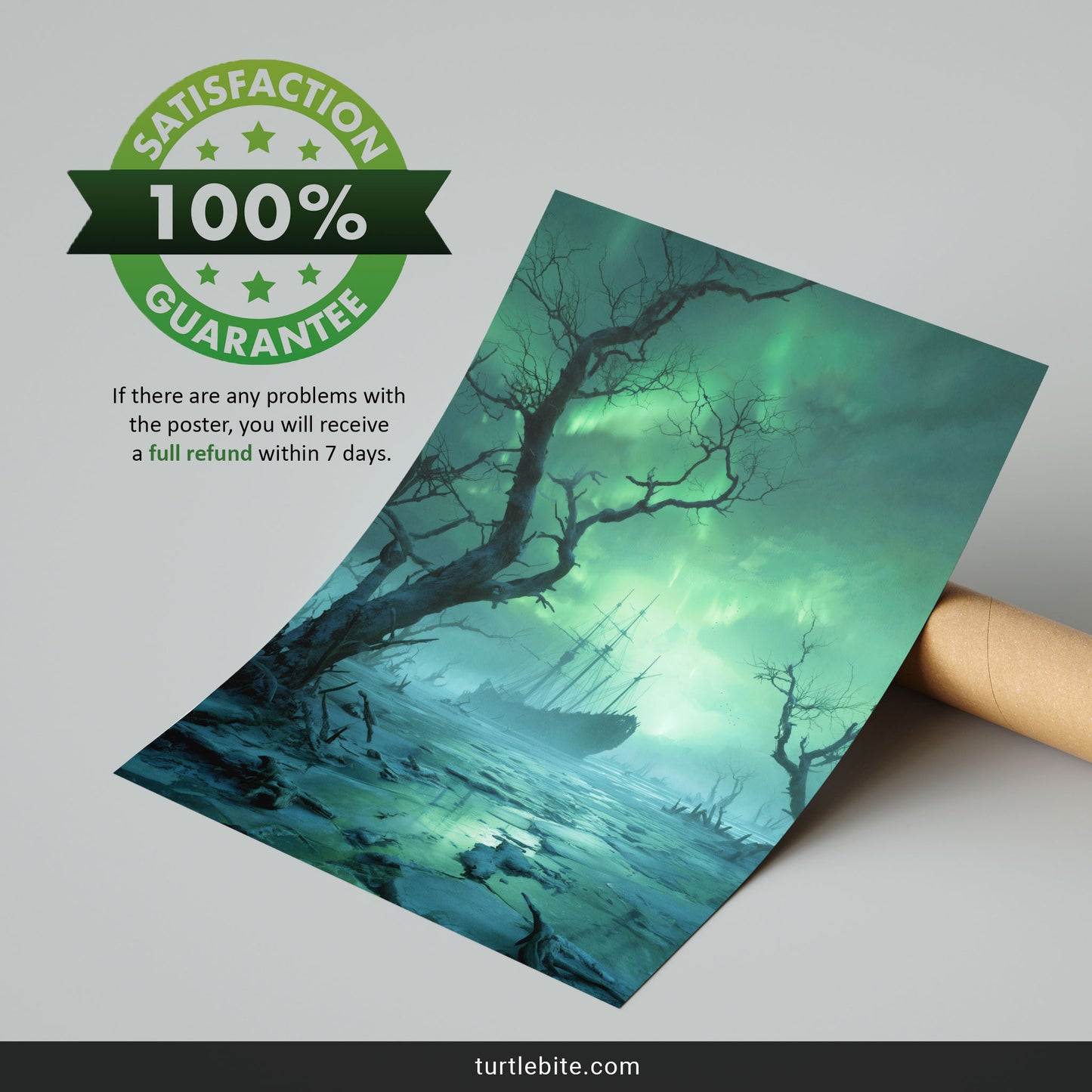 Viking Ship Art Print | Dark Fantasy Nordic Wall Decor