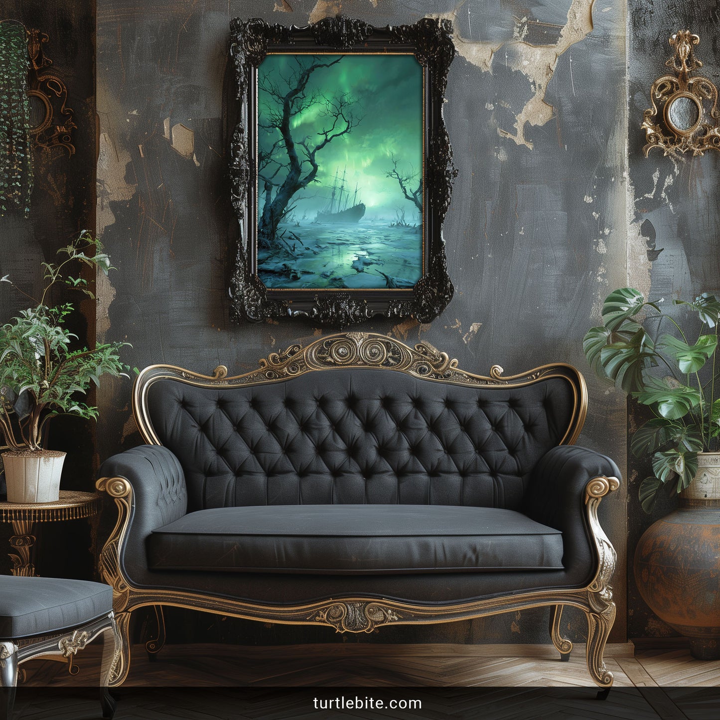 Viking Ship Art Print | Dark Fantasy Nordic Wall Decor