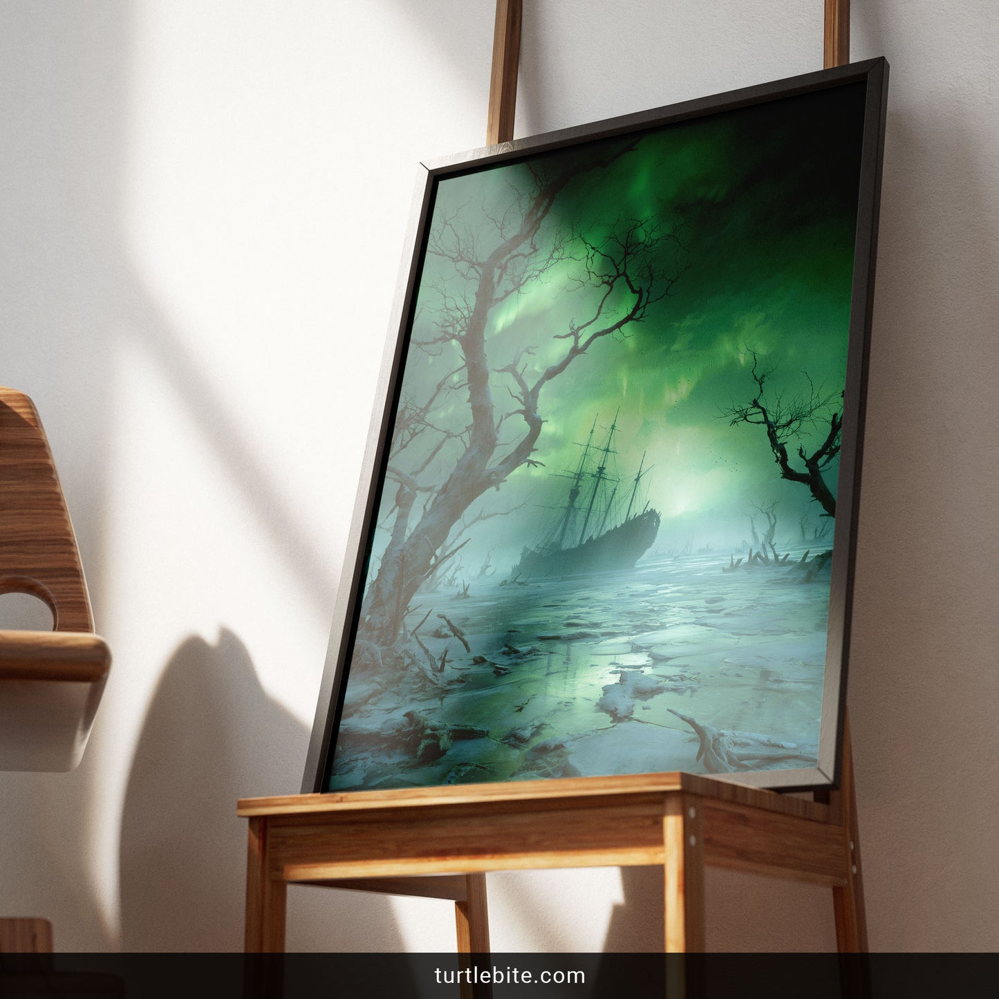Viking Ship Art Print | Dark Fantasy Nordic Wall Decor