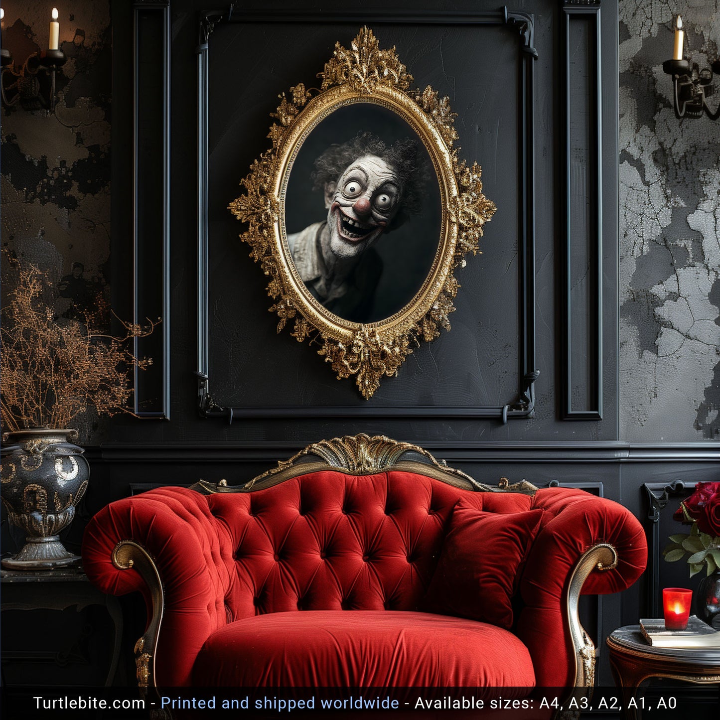 Insane Clowncore Poster - Dark Art Print - Witchy Clown Gifts - Dark Academia