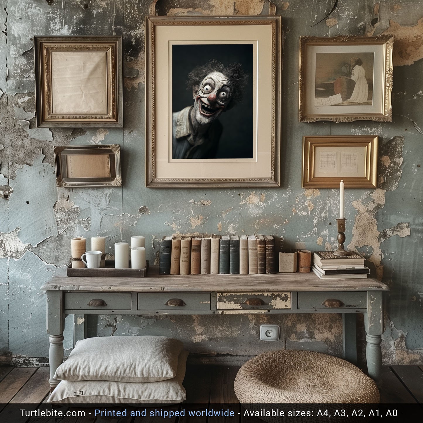 Insane Clowncore Poster - Dark Art Print - Witchy Clown Gifts - Dark Academia