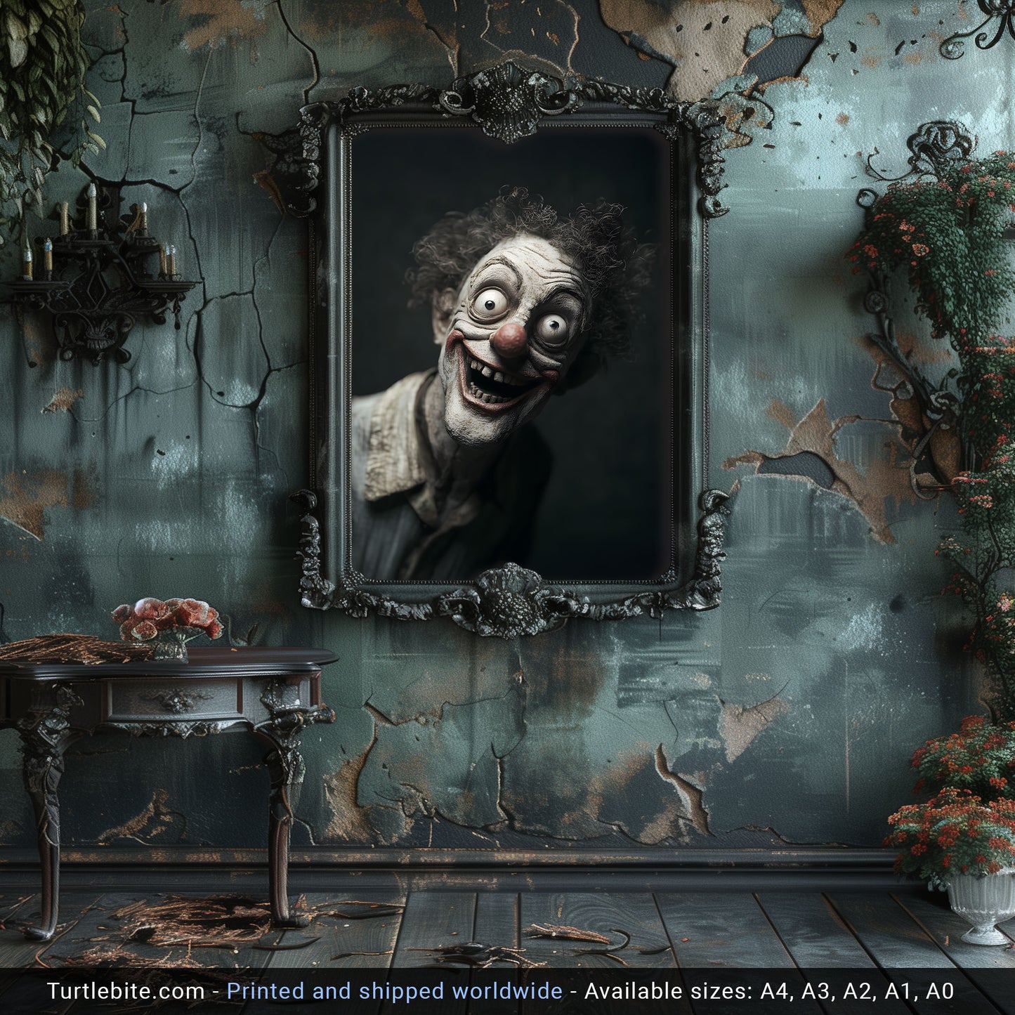 Insane Clowncore Poster - Dark Art Print - Witchy Clown Gifts - Dark Academia