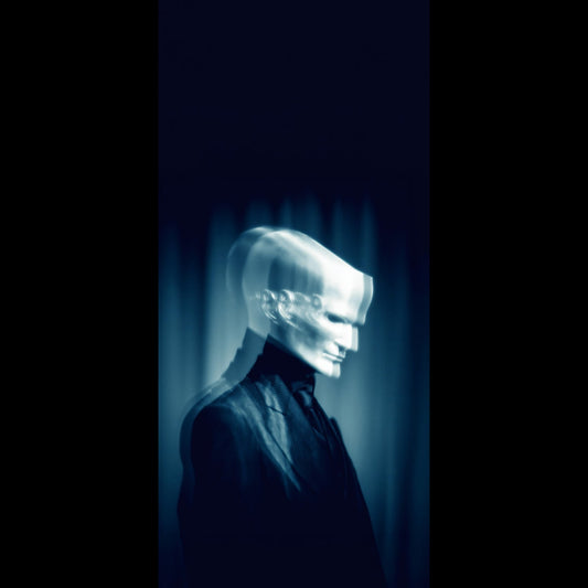 Free ghost phone wallpaper, translucent glass man gothic horror portrait background