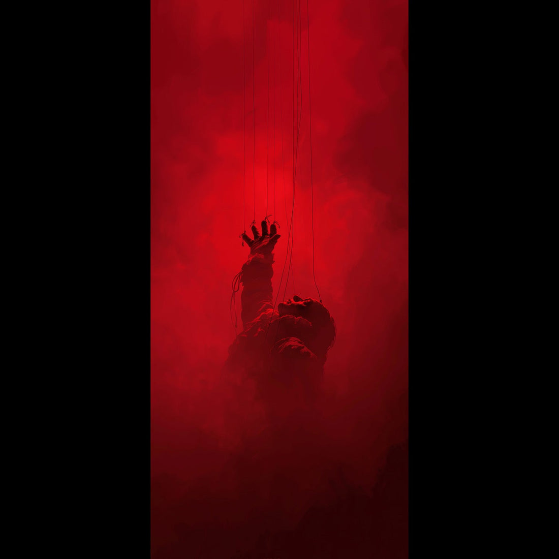 Free dark marionette phone wallpaper, gothic crimson smoke art background