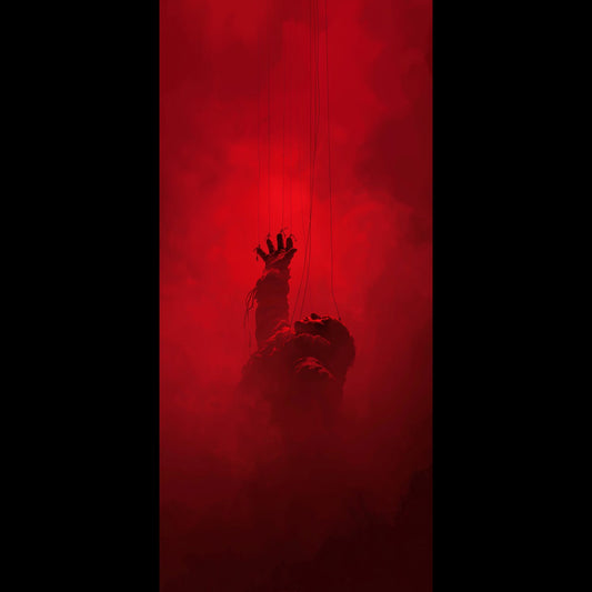 Free dark marionette phone wallpaper, gothic crimson smoke art background