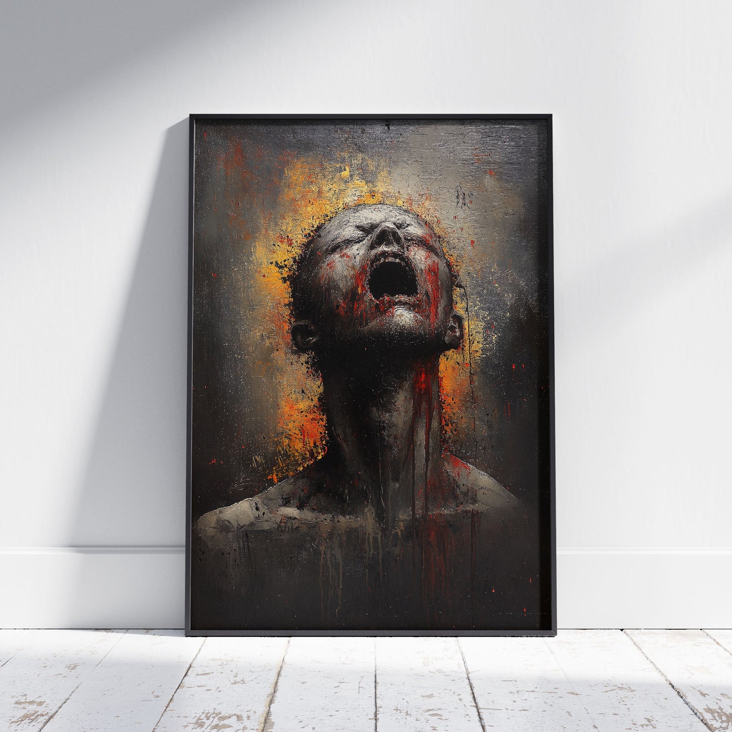 Dark Gritty Horror Art Print | Silent Scream Oil Painting | Creepy Poster