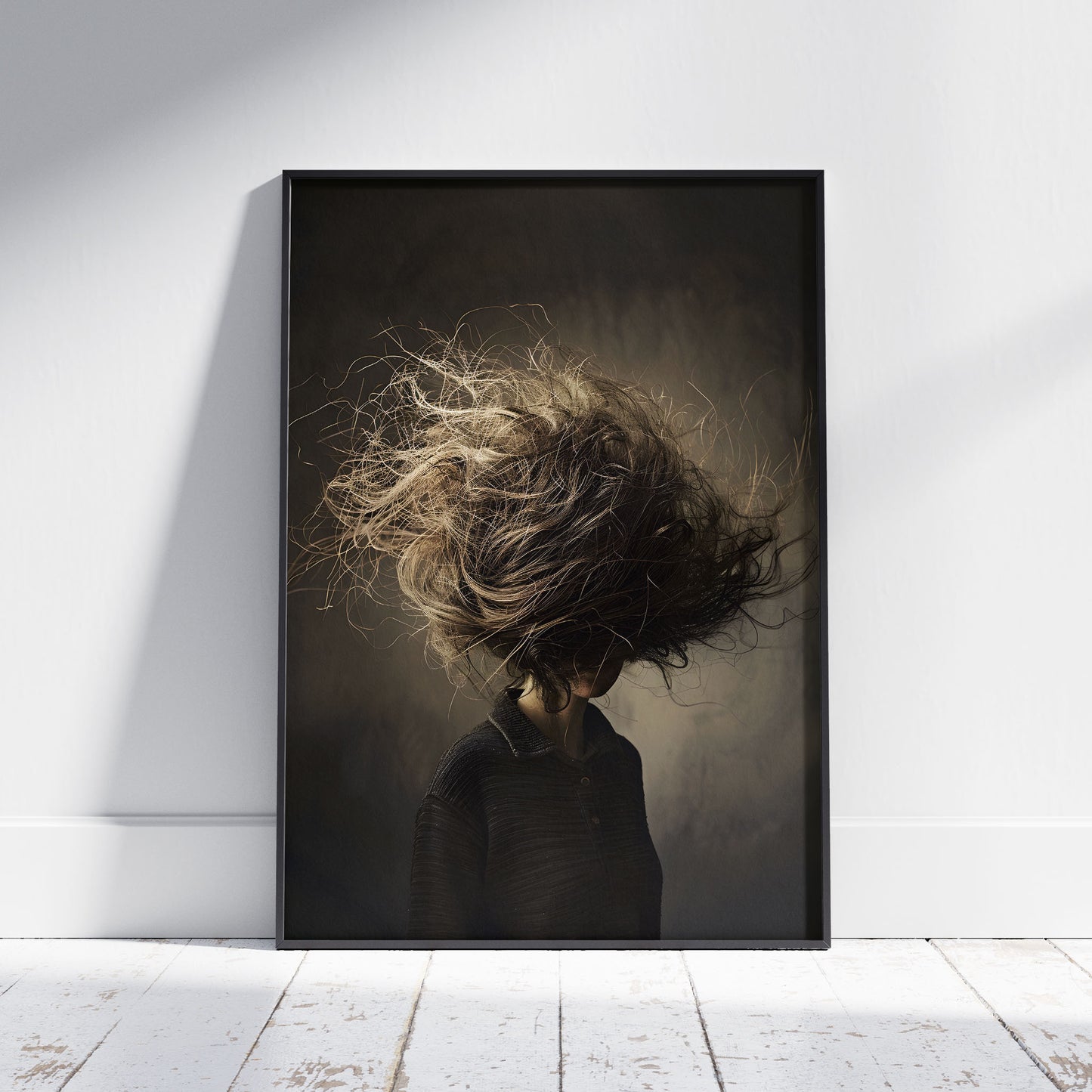 Dark Art Print for Those Bad Hair Days - Quirky Poster for Fun Decor