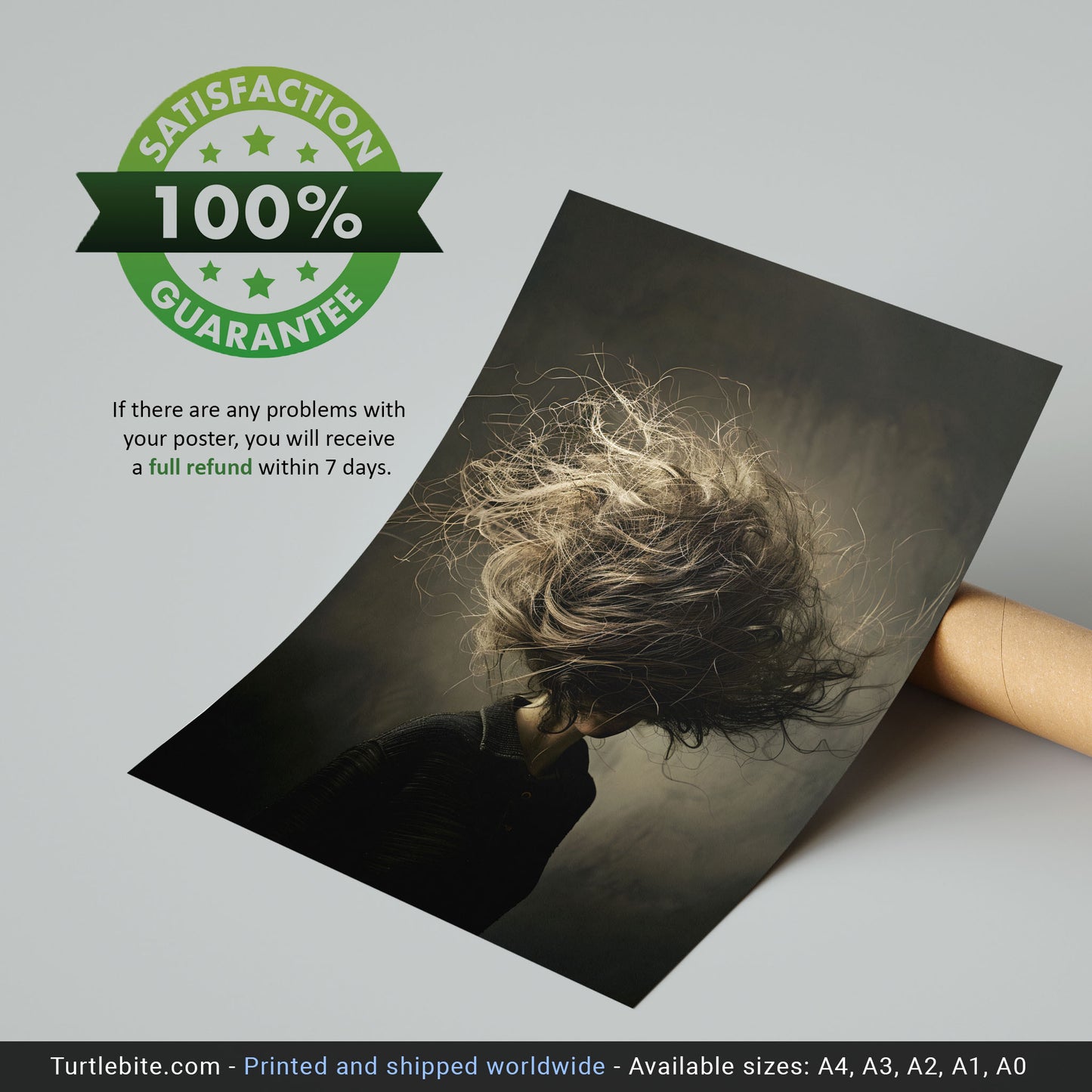 Dark Art Print for Those Bad Hair Days - Quirky Poster for Fun Decor