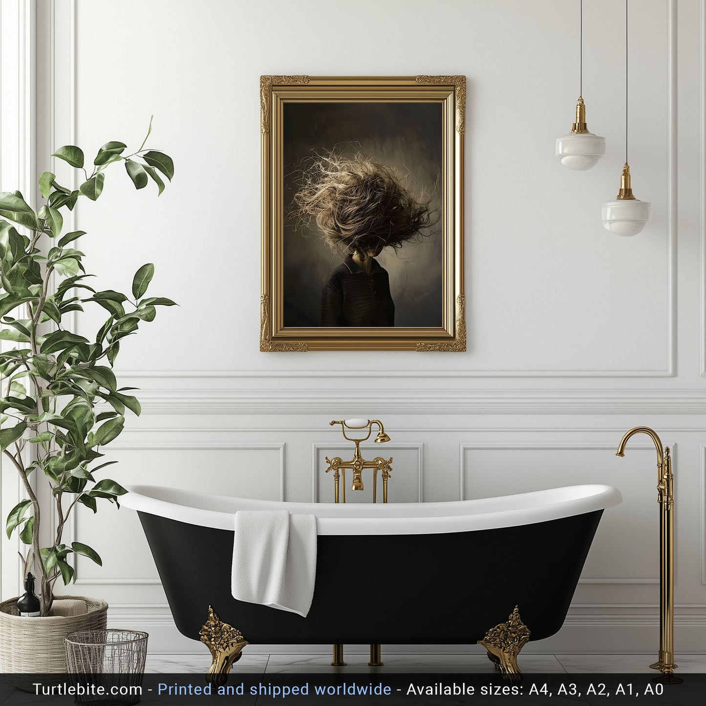 Dark Art Print for Those Bad Hair Days - Quirky Poster for Fun Decor