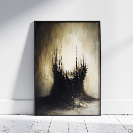 Abstract Gothic 'The Nest' Poster, Dark Art Print, Moody Creepy Wall Art, Victorian Home Decor, Witchy Gift, Witchcraft Painting