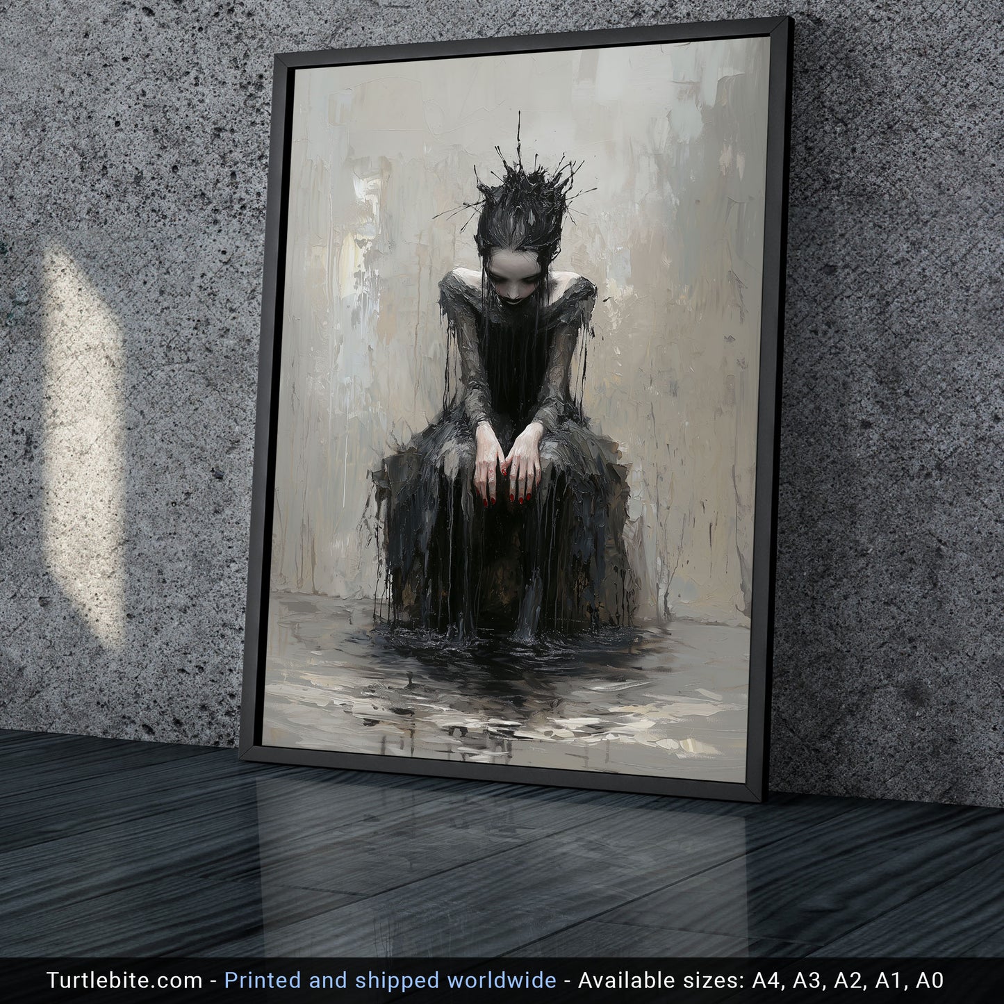 The Forgotten Princess Gothic Painting, Dark Moody Wall Art, Victorian Witchcraft Print, Dark Fantasy Artwork, Bizarre Beautiful Collectible