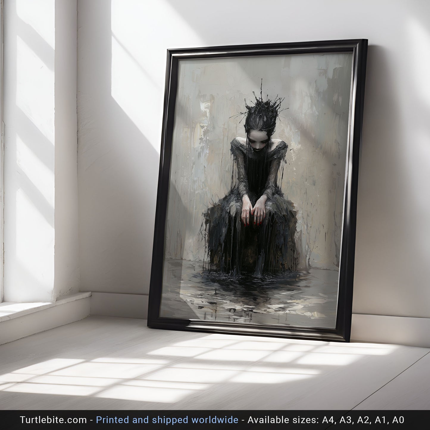 The Forgotten Princess Gothic Painting, Dark Moody Wall Art, Victorian Witchcraft Print, Dark Fantasy Artwork, Bizarre Beautiful Collectible