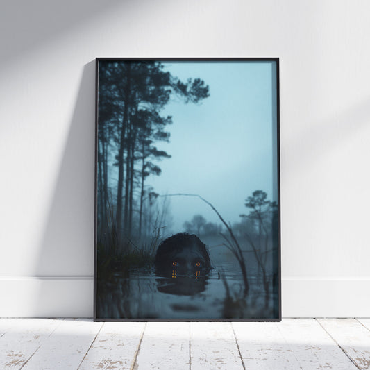 Swimming in the Dark Poster, Creepy Stuff, Scary Pictures, Horror Artwork, Gothic Picture, Moody Wall Art