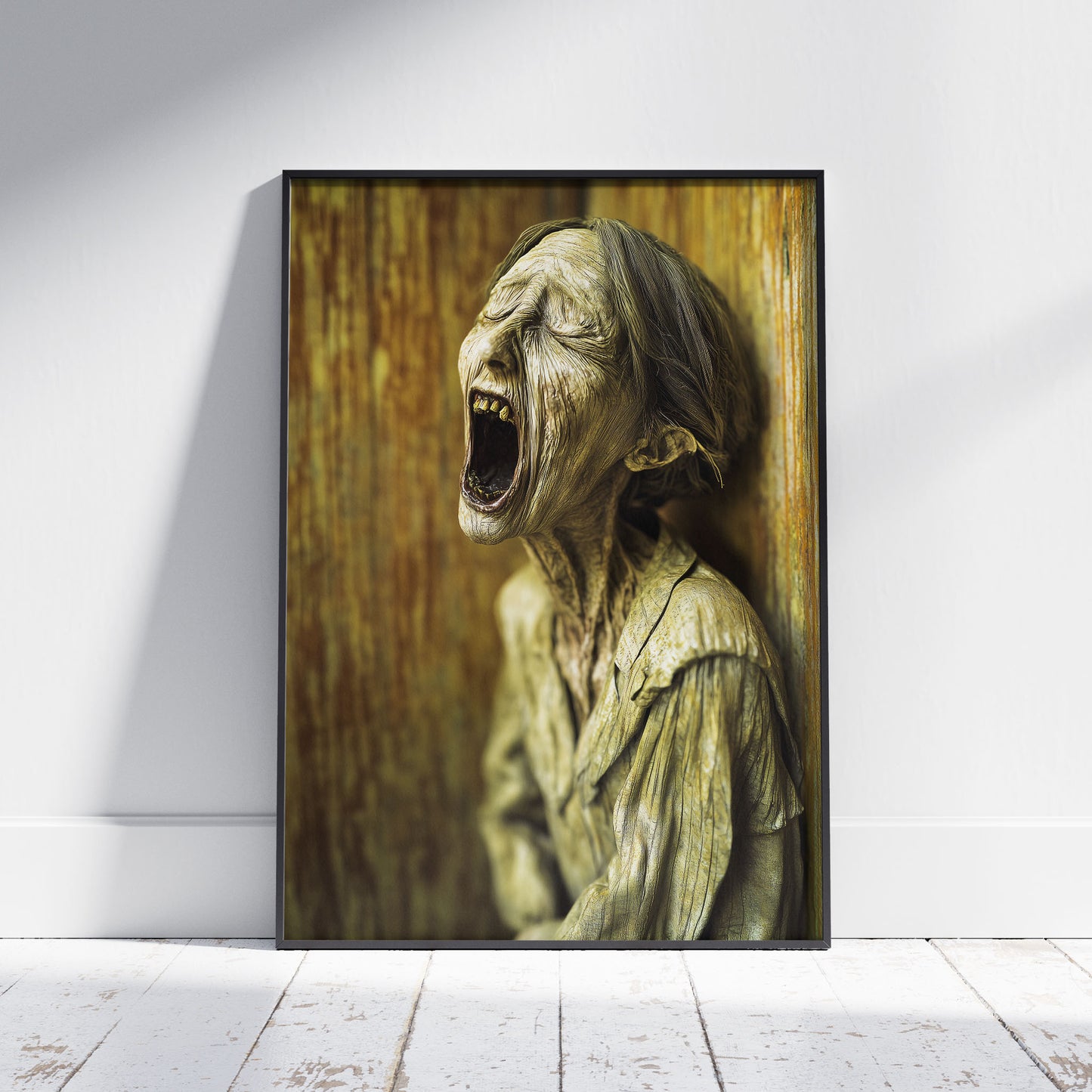 Woman in Deep Pain Poster, Dark Agony Wall Art, Horror Artwork, Disturbing Decor, Unsettling Print