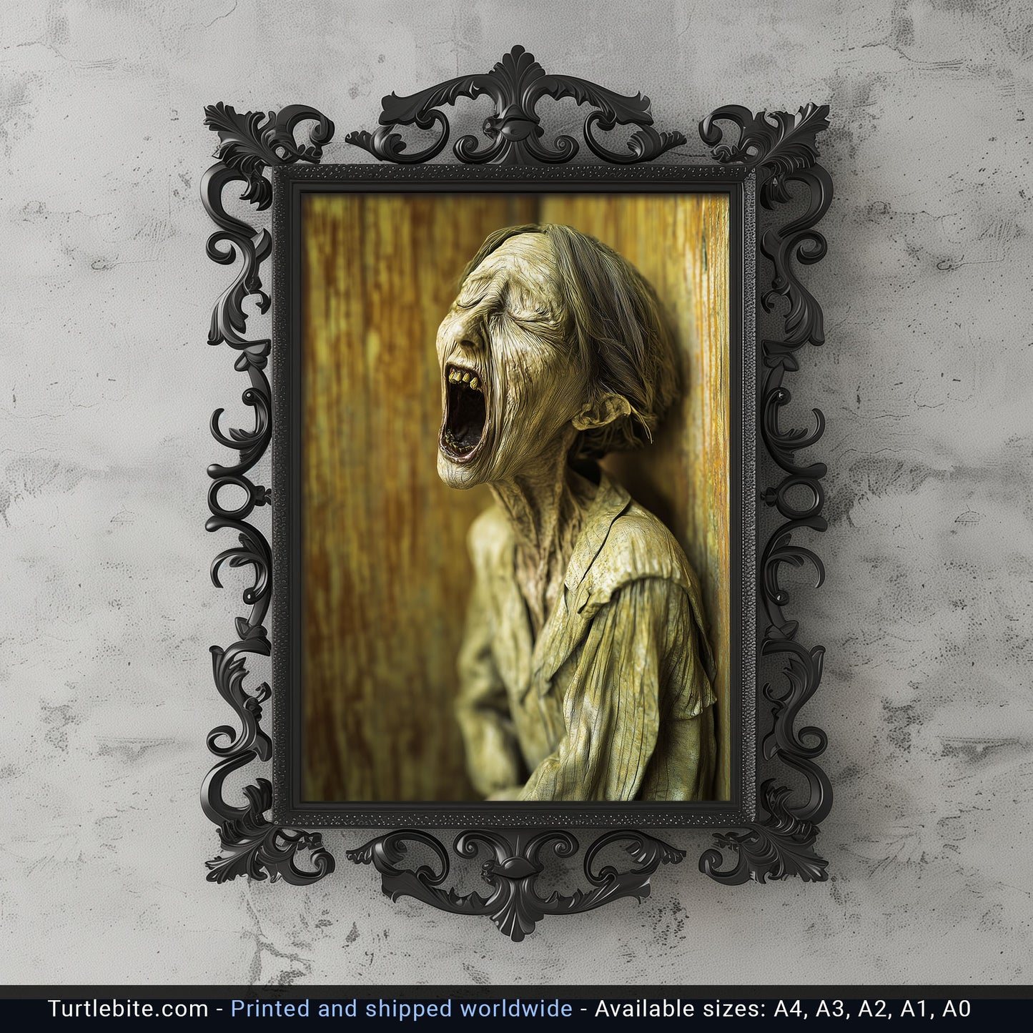 Woman in Deep Pain Poster, Dark Agony Wall Art, Horror Artwork, Disturbing Decor, Unsettling Print