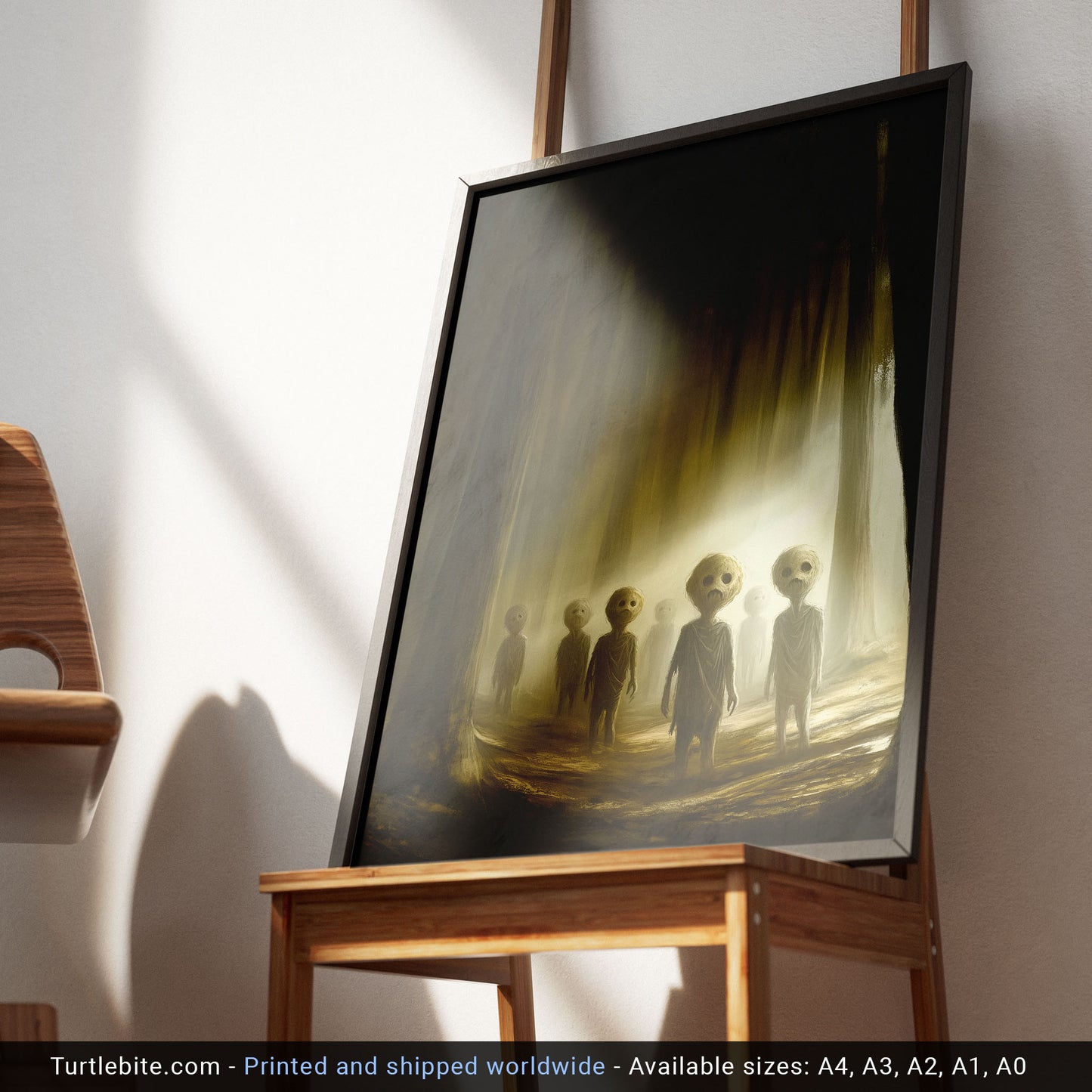 Surreal Horror Forest Art Print – Eerie Children, Dark Fantasy Wall Decor, Creepy Folklore-Inspired Digital Illustration