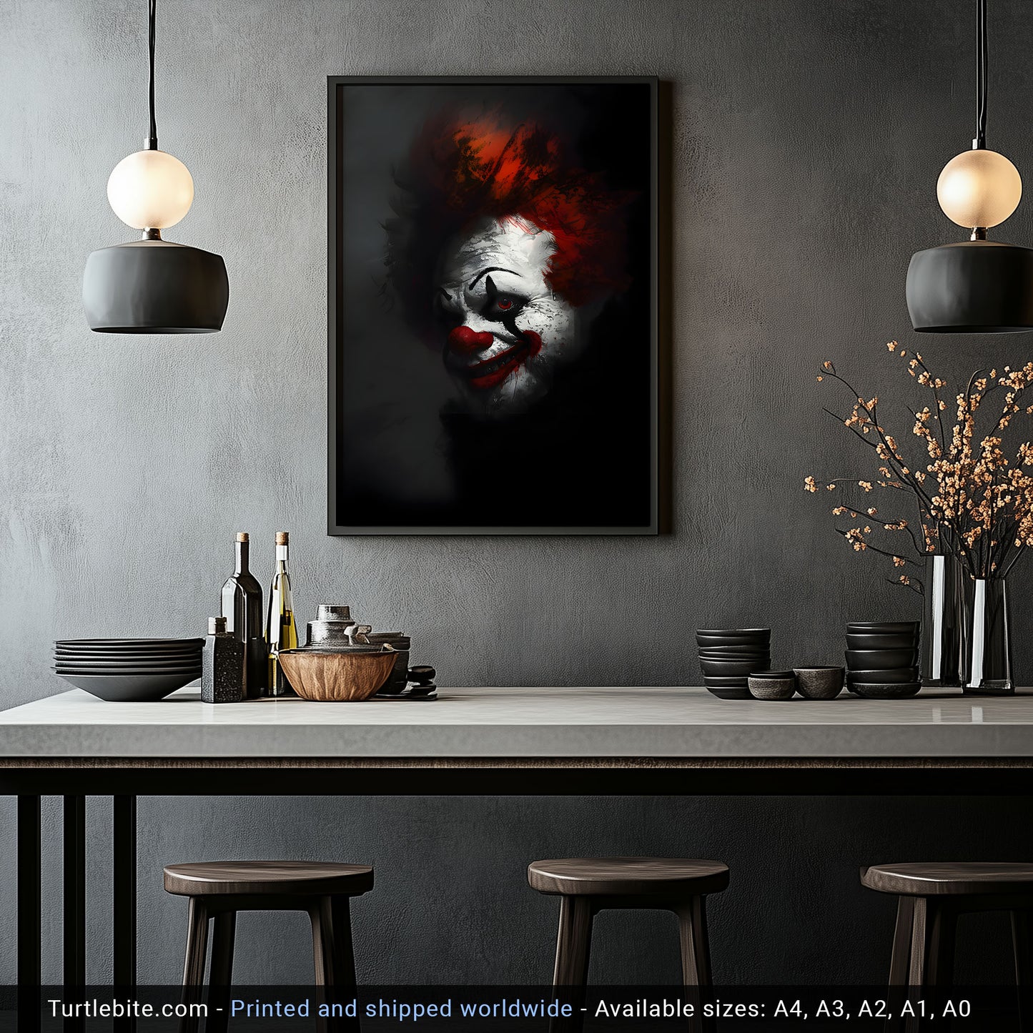 Dark Clowncore Poster - Gothic Wall Art