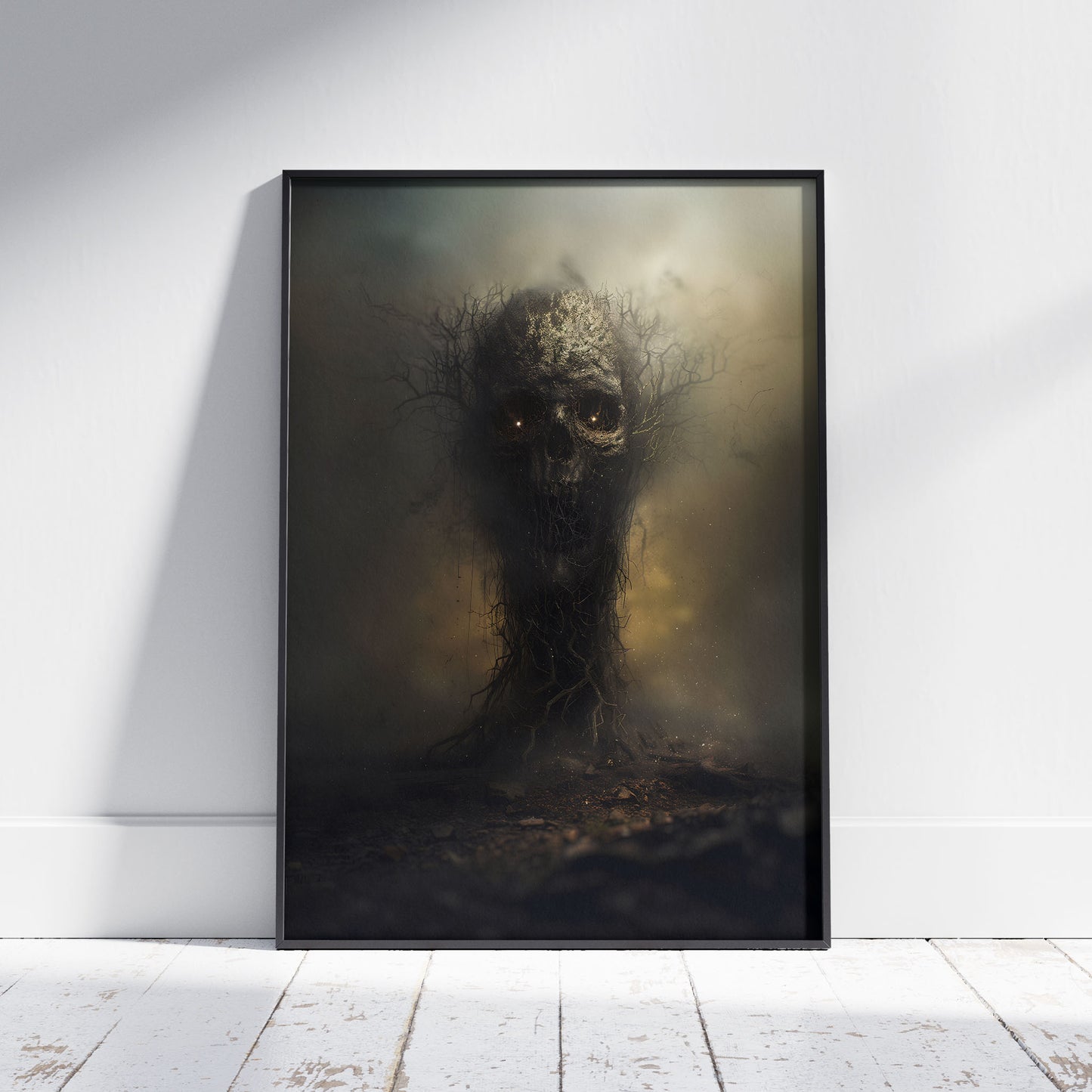 Extra Large Gothic Wall Art Prints - Eerie Tree of Death Wall Art with Creepy Skull Print - Dark Aesthetic Poster Decor