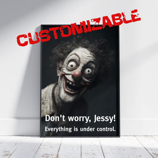 Unique Personalized Gift: Quirky Poster with Dark Humor. Customized Weird Print: Zany Image for Any Occasion
