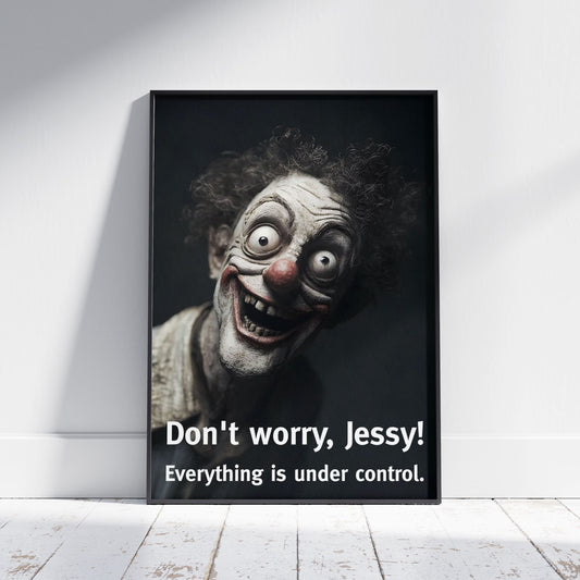 Unique Personalized Gift: Quirky Poster with Dark Humor. Customized Weird Print: Zany Image for Any Occasion