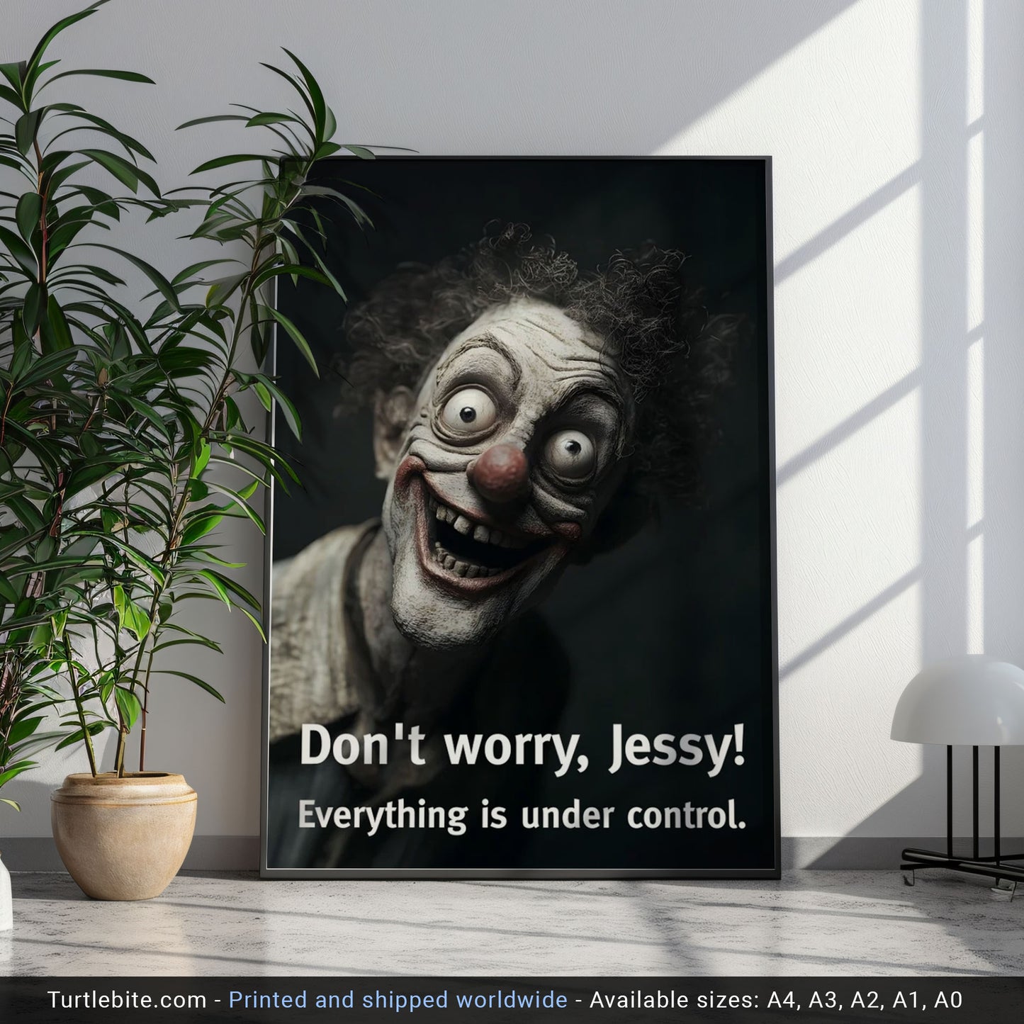 Unique Personalized Gift: Quirky Poster with Dark Humor. Customized Weird Print: Zany Image for Any Occasion