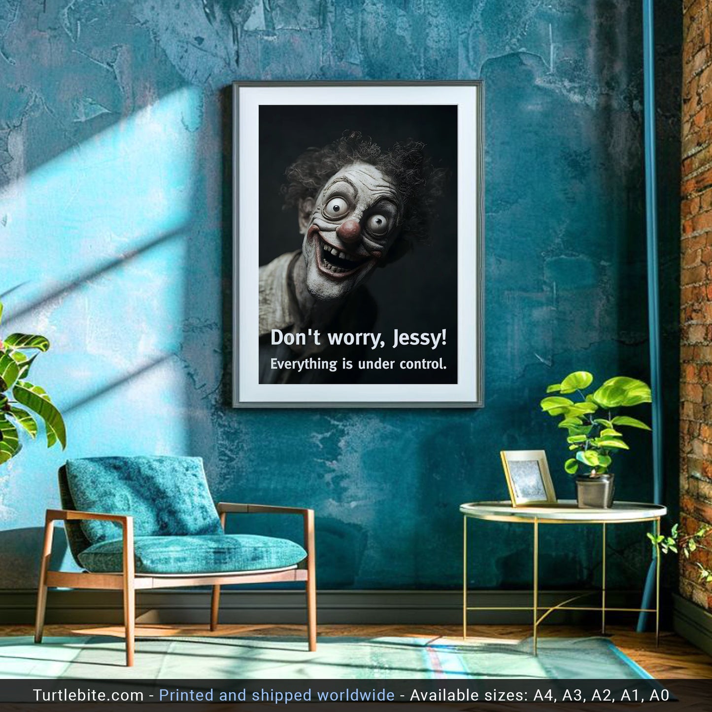 Unique Personalized Gift: Quirky Poster with Dark Humor. Customized Weird Print: Zany Image for Any Occasion