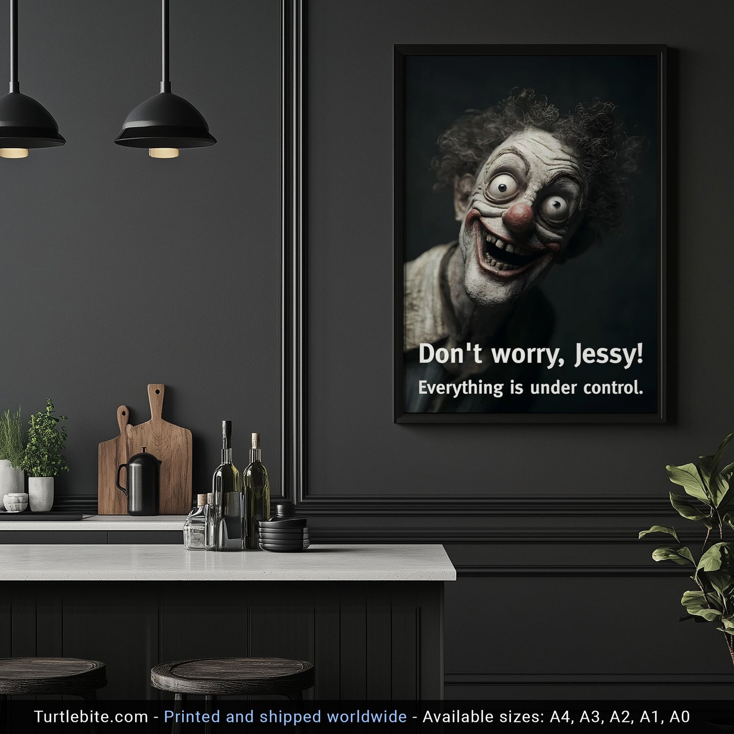 Unique Personalized Gift: Quirky Poster with Dark Humor. Customized Weird Print: Zany Image for Any Occasion