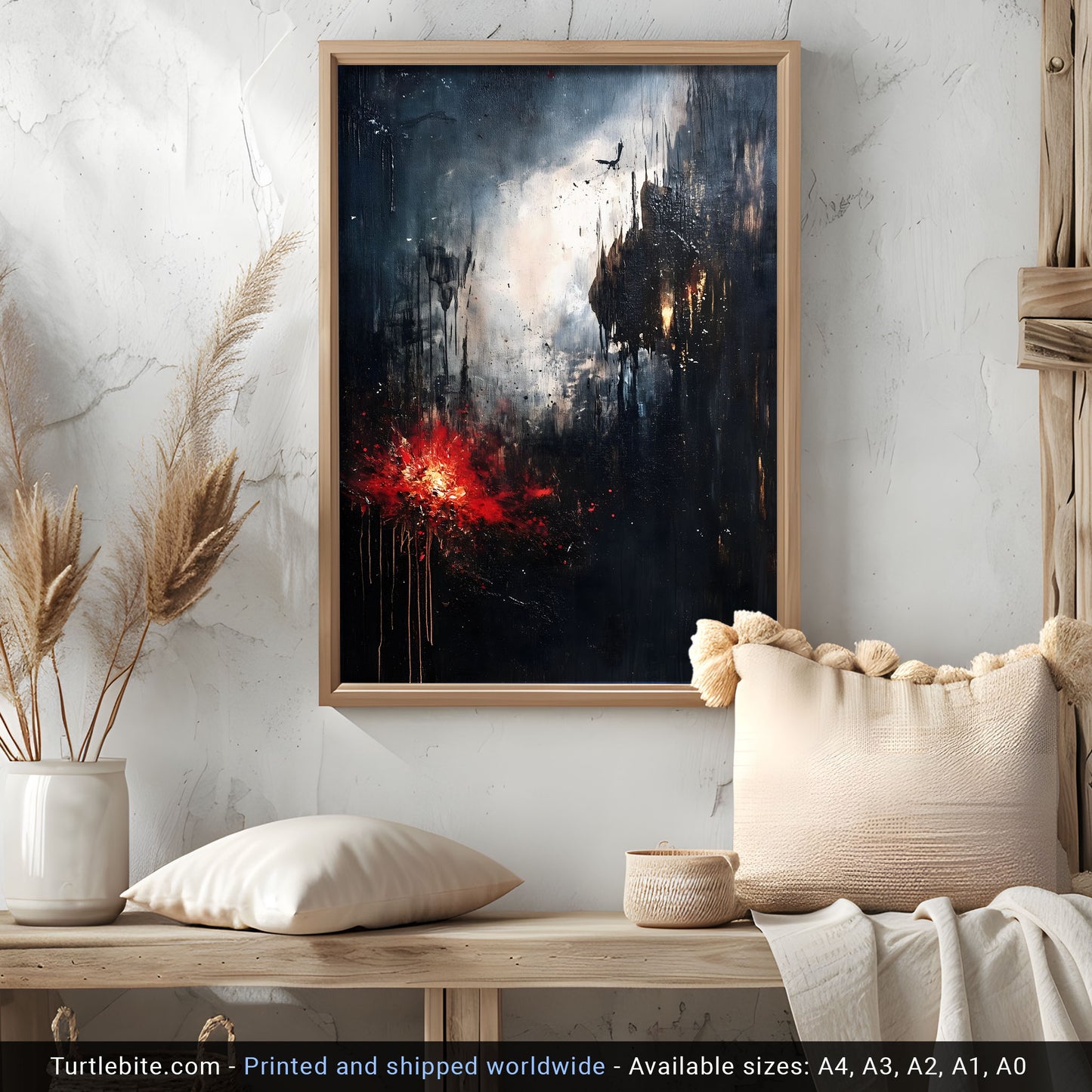 Abstract Dark Moody Apocalypse Oil Painting Poster | Dark Academia Victorian Large Painting | Gothic Gift