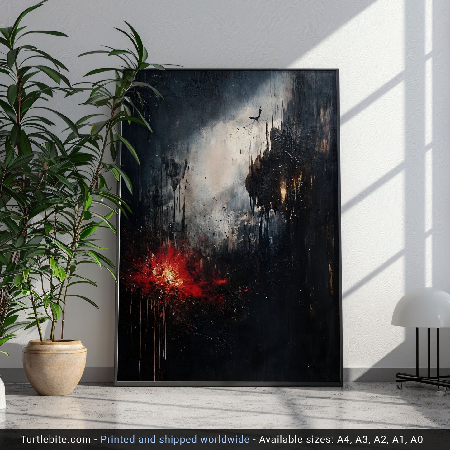 Abstract Dark Moody Apocalypse Oil Painting Poster | Dark Academia Victorian Large Painting | Gothic Gift