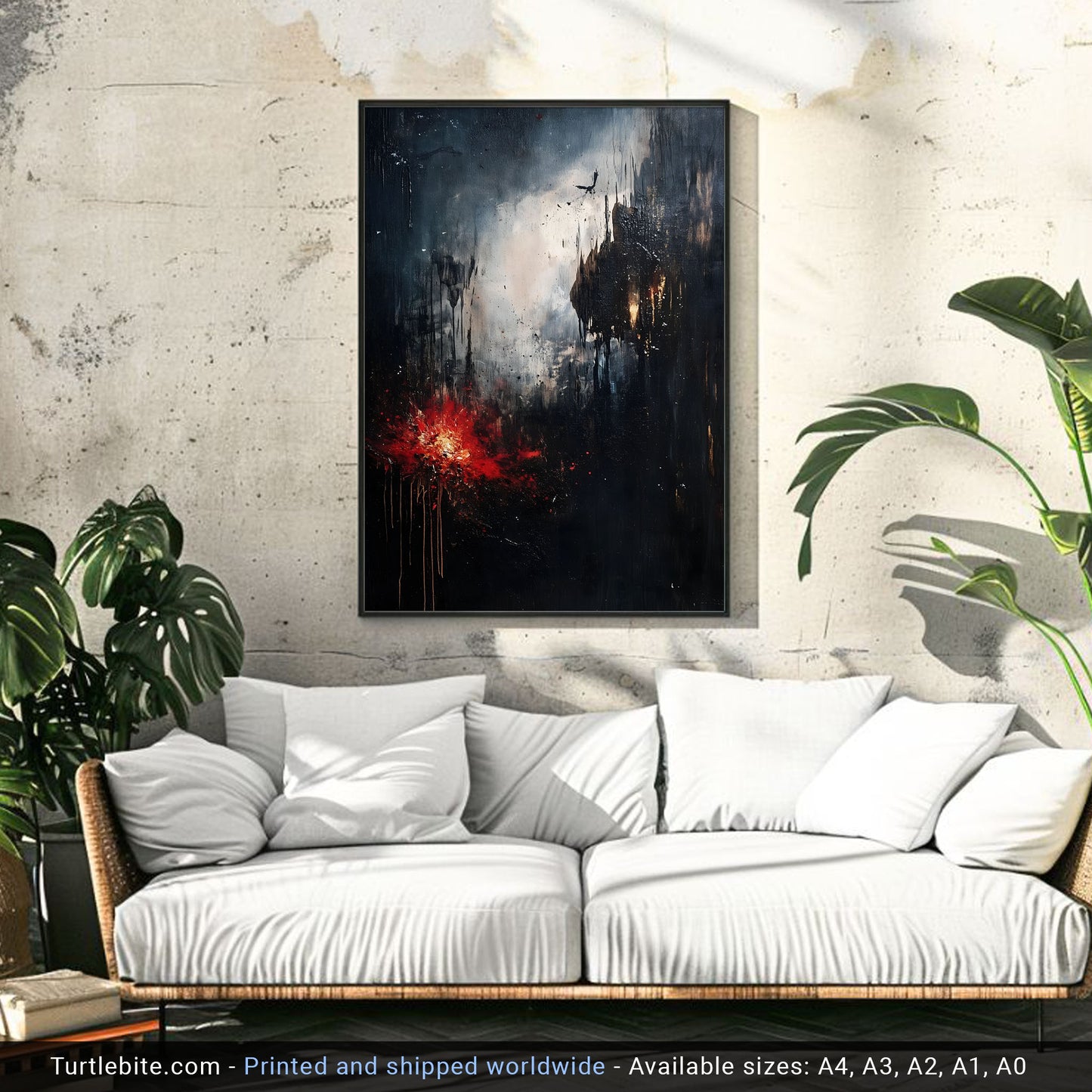 Abstract Dark Moody Apocalypse Oil Painting Poster | Dark Academia Victorian Large Painting | Gothic Gift