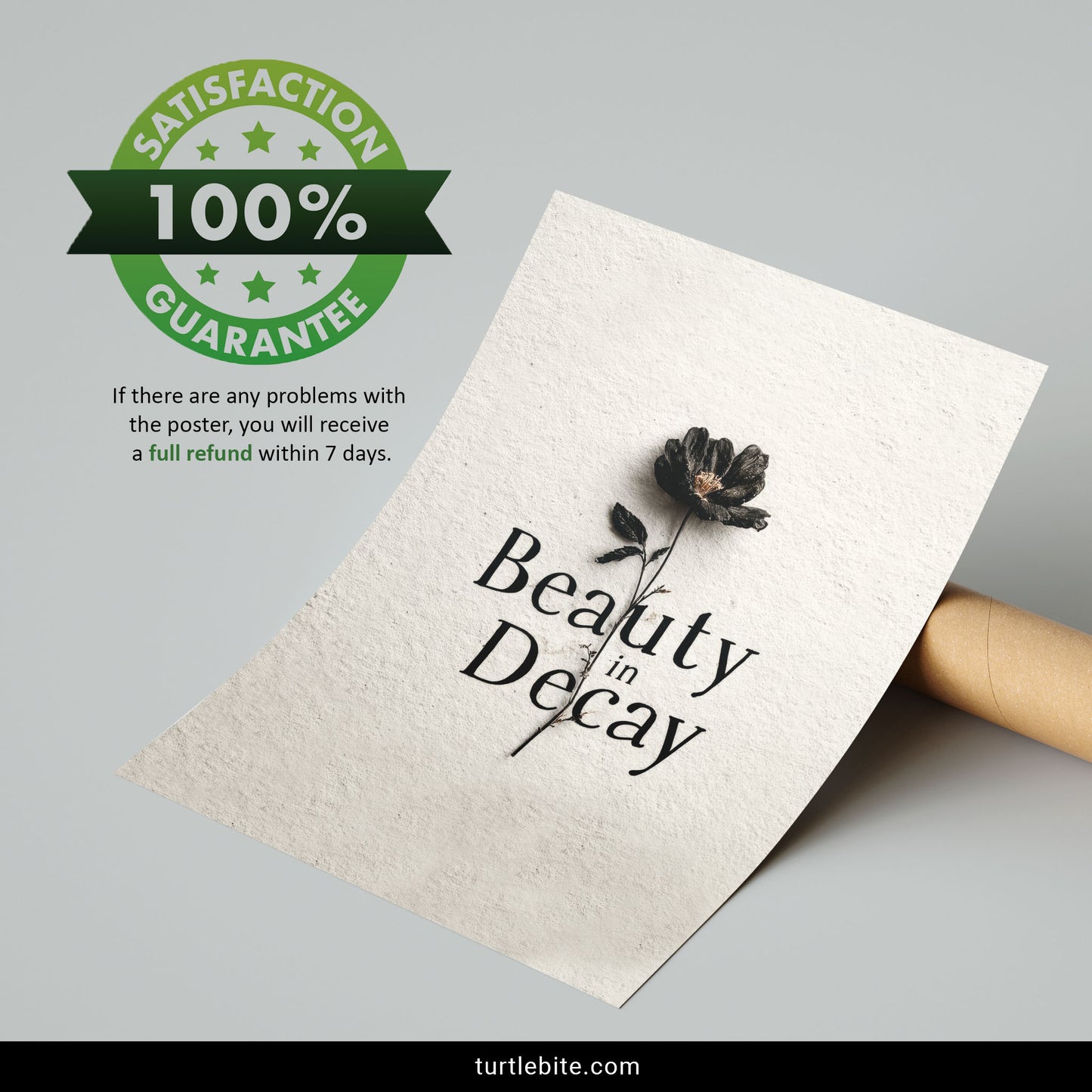 'Beauty in Decay' Flower Print, Memento Mori Gothic Wall Art