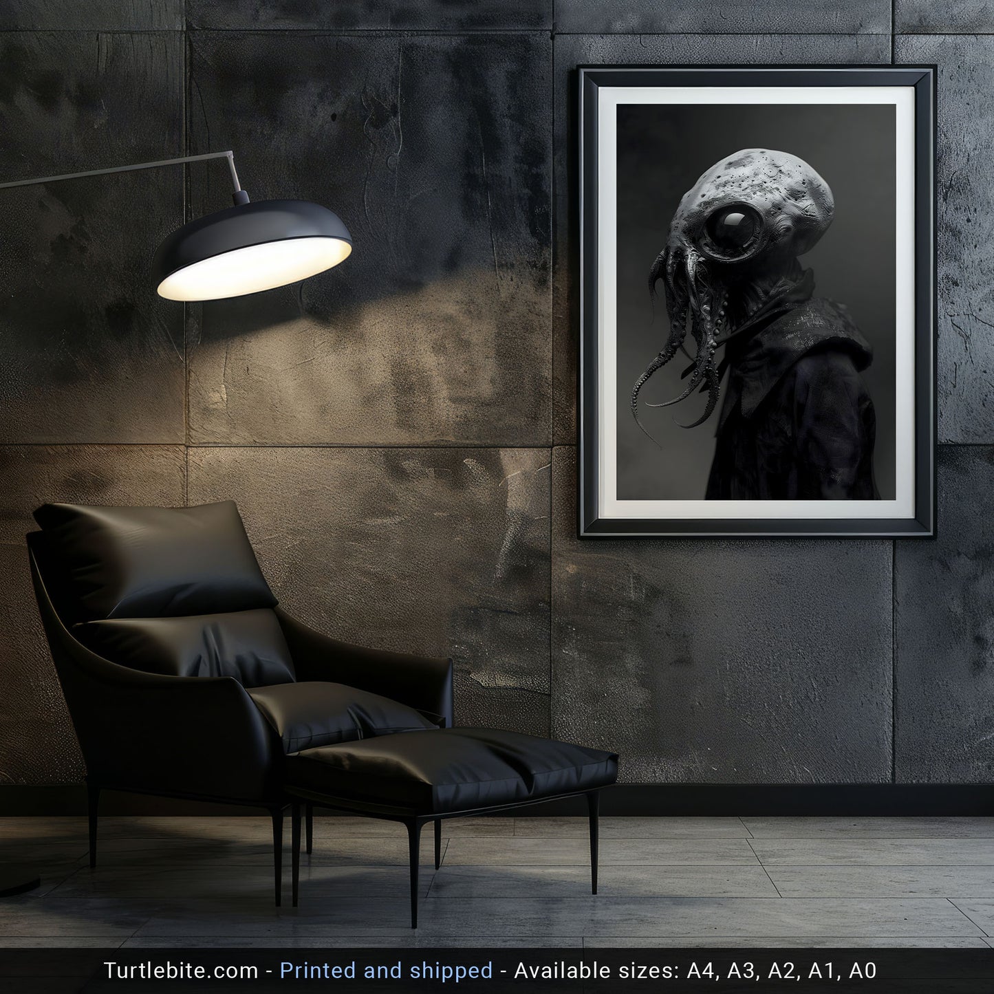 Black and White Photography Cthulhu Poster - Spooky Wall Art for Dark Aesthetic