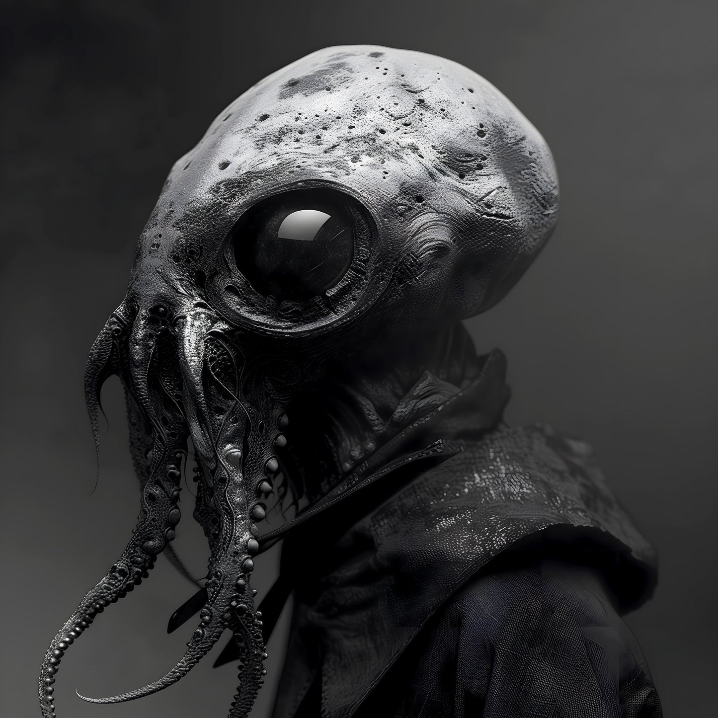 Black and White Photography Cthulhu Poster - Spooky Wall Art for Dark Aesthetic