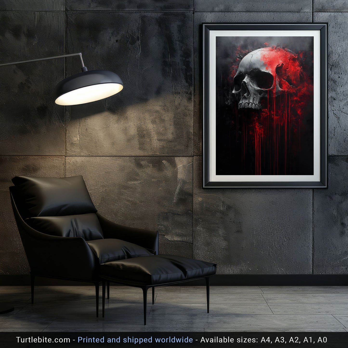 Creepy Bloody Skull Painting Poster | Haunted Art Painting