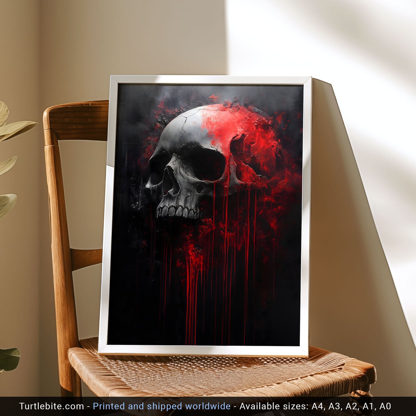 Creepy Bloody Skull Painting Poster | Haunted Art Painting