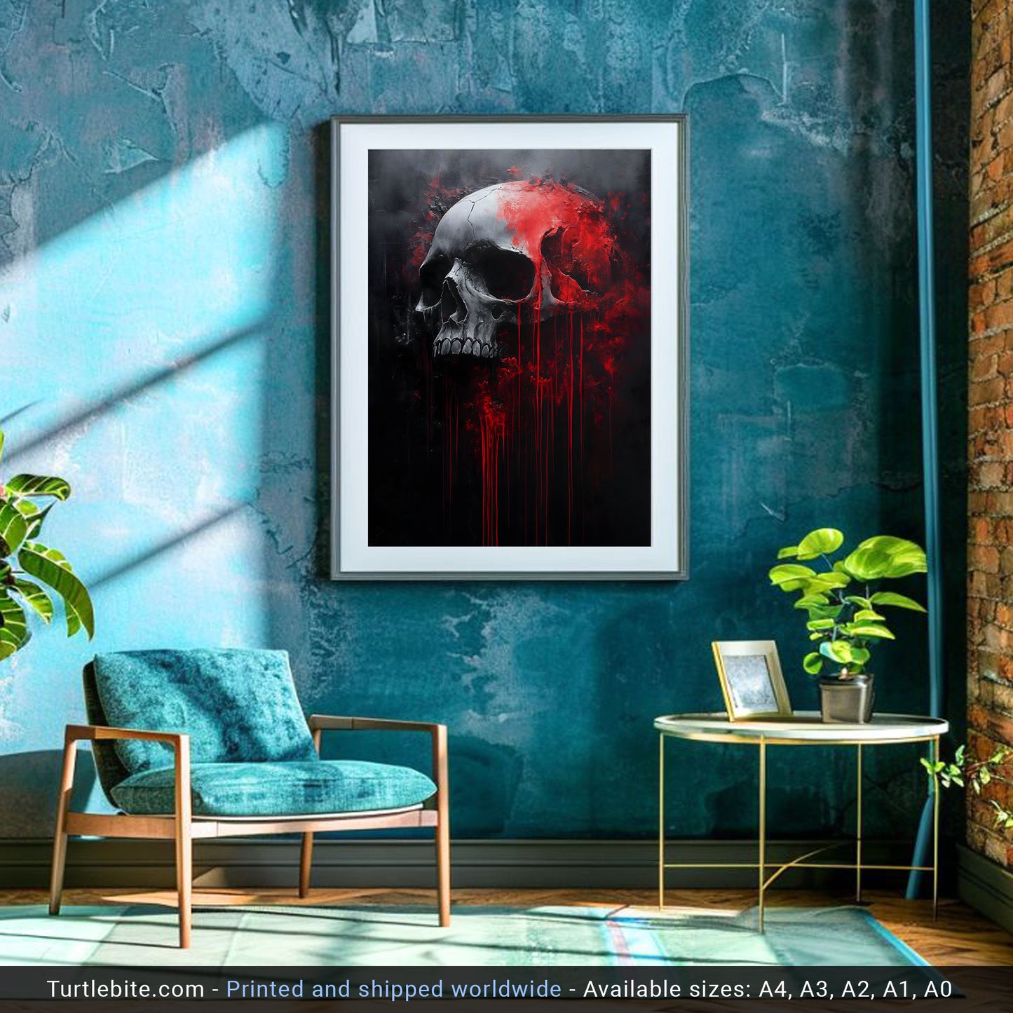 Creepy Bloody Skull Painting Poster | Haunted Art Painting