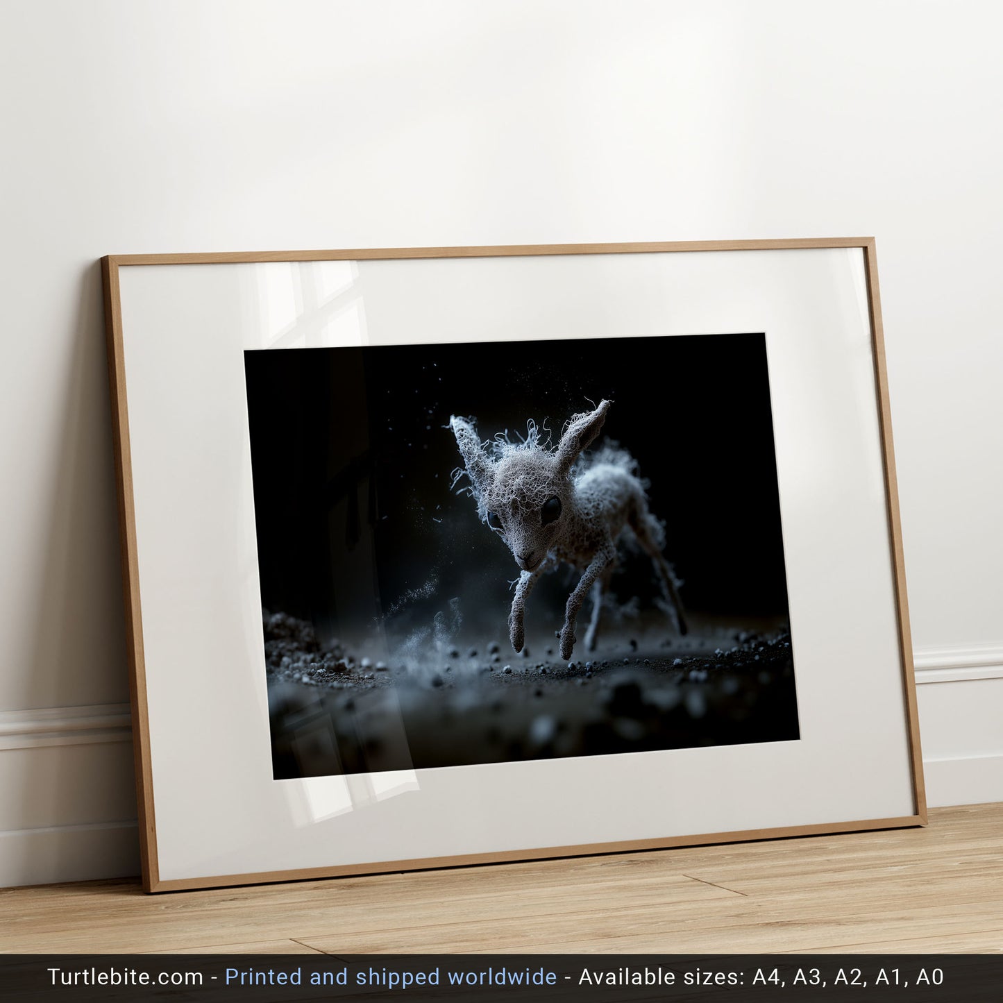 Creepy Cute Micro Dust Lamb Poster | Moody Print | Dreamy Wall Art | Wonderful Microscopic Life