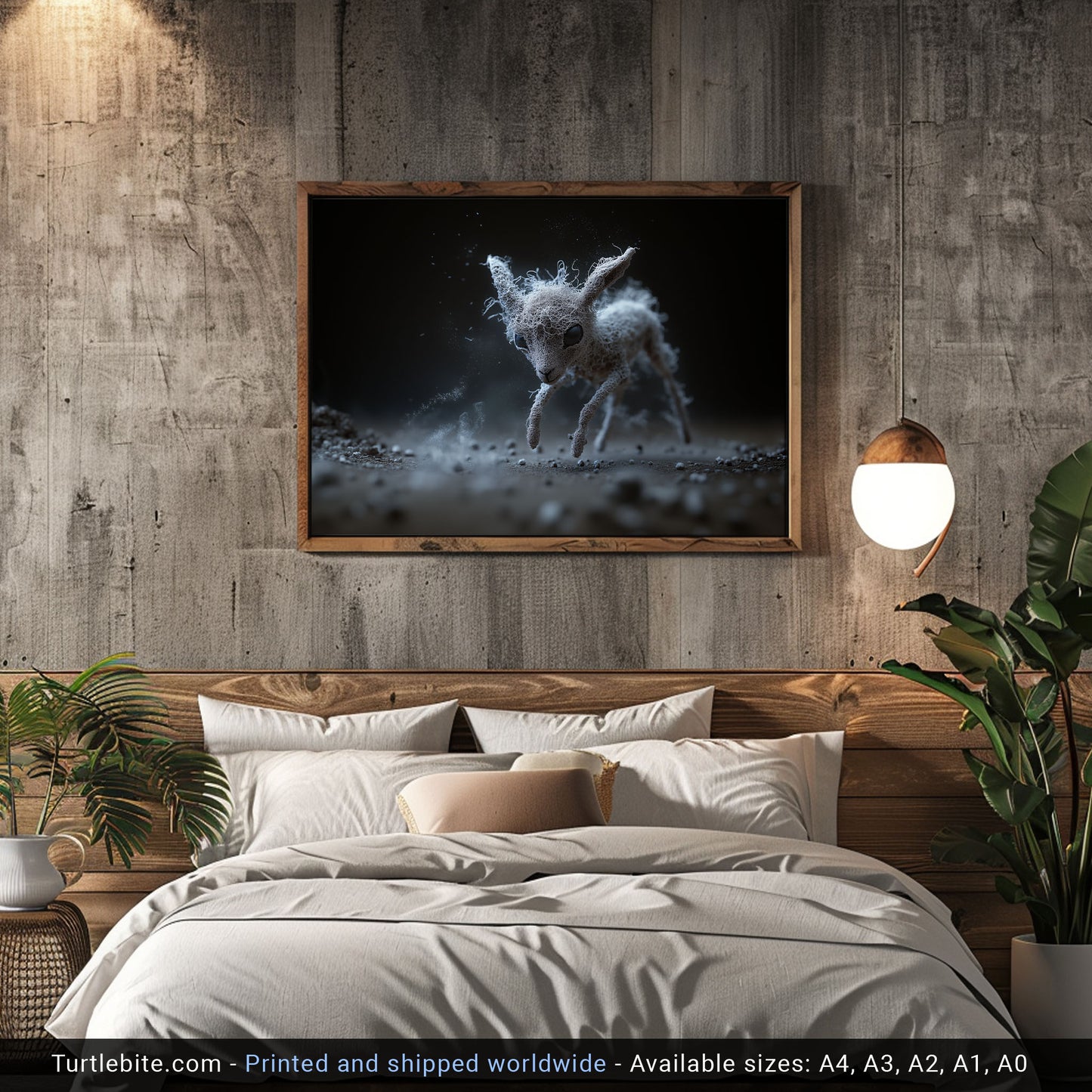 Creepy Cute Micro Dust Lamb Poster | Moody Print | Dreamy Wall Art | Wonderful Microscopic Life