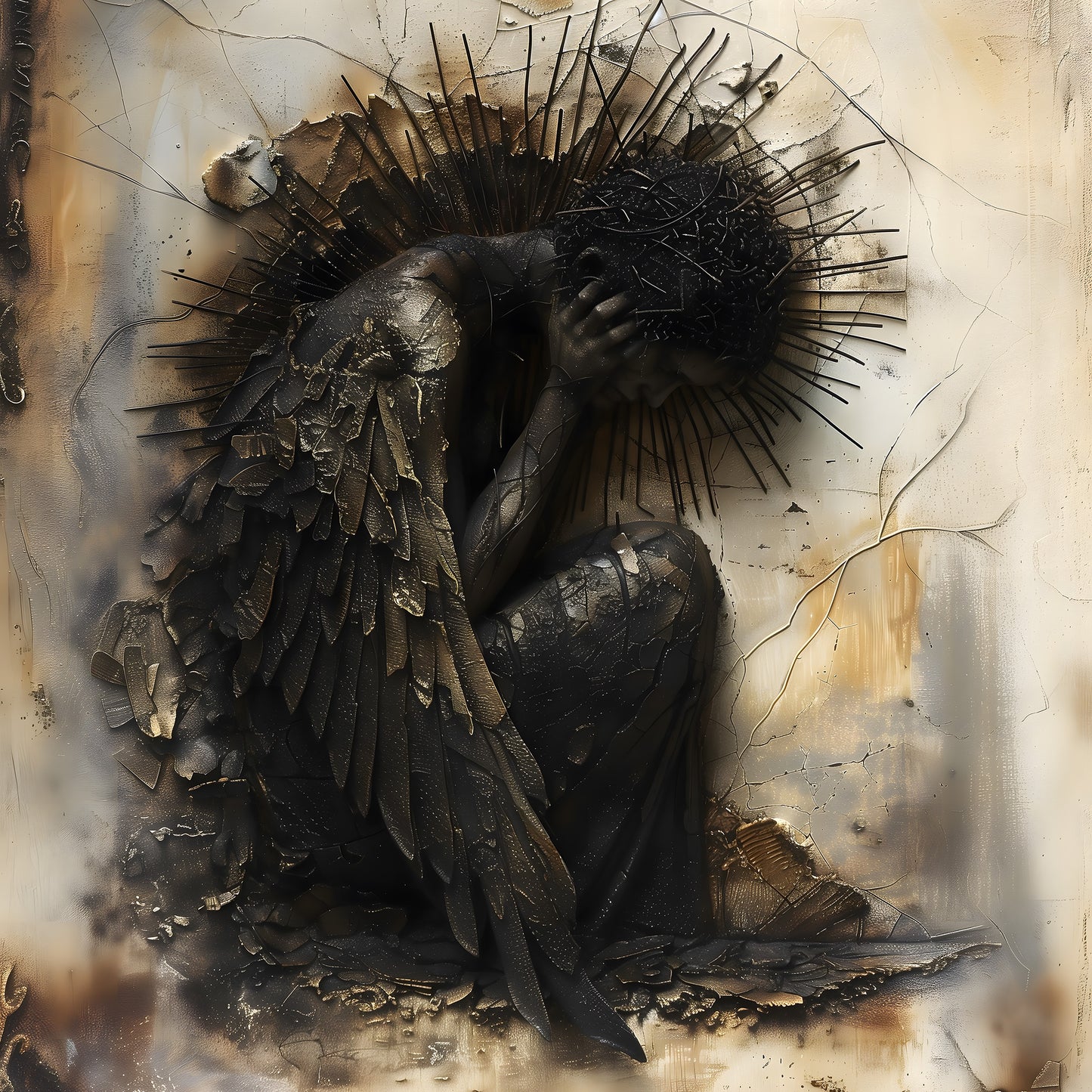 Fallen Angel Poster - Gothic Eerie Wall Art for Home Decor