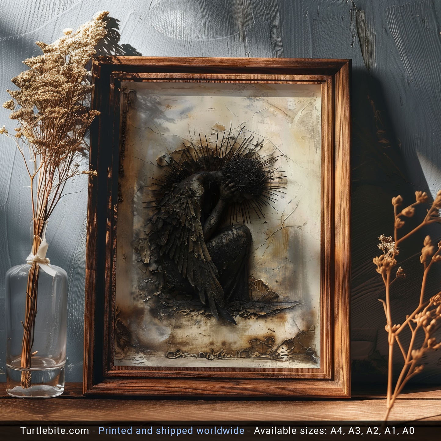 Fallen Angel Poster - Gothic Eerie Wall Art for Home Decor