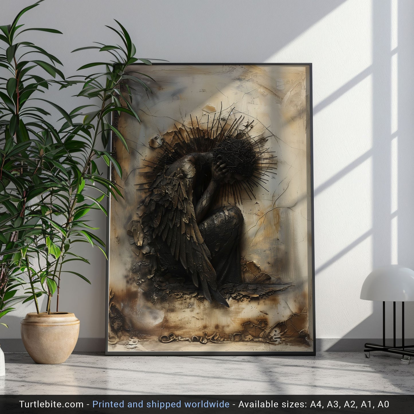 Fallen Angel Poster - Gothic Eerie Wall Art for Home Decor